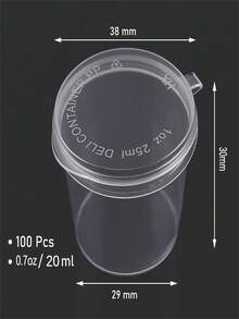 50/100个装 20毫升超值一次性酱料杯带盖，小型塑料罐，适用于酱料、汤、调味品、样品和颜料 - 無色 - 查看 7