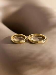 1pc Customized Personalized Ring, Romantic Engraved Ring, Letter Ring, Anniversary Vow Ring, Wedding Ring, Valentine's Day, Christmas, Halloween Gift - Multicolor - View 6