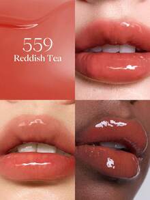 Son môi JOOCYEE Lasting Glossy Rouge Flowing Into Spring, Luminous Lips Limited Edition, màu nude dưỡng ẩm như gương, lâu trôi, dễ thoa, không gây khô môi, không lem, tạo vẻ ngoài trang điểm thời trang cho phái nữ. - 559 Trà đỏ - Xem 2