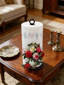 Elegant Rose Pattern Napkin Holder - Essential For Weddings, Parties And Banquets | Decorative Kitchen Storage Rack With Hanging Ring, Sturdy Base, Ideal For Holiday Events And Daily Kitchen Decor - Multicolor - View 11