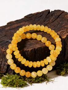 2026 Women's Beaded Bracelet, Summer Streetwear Accessories, Yellow Stone Bracelet, Citrine Beaded Bracelet, Unique Jewelry, Money Lucky Charm Bracelet - Yellow - View 8
