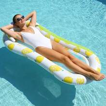 Inflatable Daisy Mesh Floating Sofa With Backrest, Sunshade Canopy, Thick Pool Party Lounge Chair - Multicolor - View 7