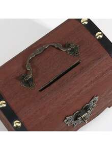 蝴蝶扣式“爱情锁”木质存钱罐 - 彩色 - 查看 5