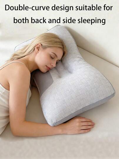 1个高密度回弹华夫格枕，四季皆宜，温度调节，符合人体工学，侧睡、仰睡、俯睡均可提供颈部支撑，居家、度假、节日及复活节礼物皆宜。