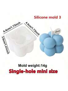 1 pieza Molde de silicona pequeño de 1 orificio/3 orificios DIY, para jabón hecho a mano, ambientador de coche, molde de vela de yeso - Blanco - Ver 10