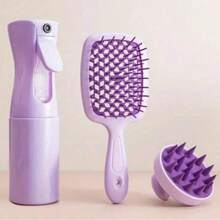 3 Stück Haarpflege-Set, inklusive Silikon-Kopfhautmassagegerät, Haarmist-Sprühflasche und Kamm, unisex - Feiner Nebel-Spray, kontinuierliches Sprühen, einfache Reinigung, geeignet für normalen Haartyp - Verschiedenfarbig - Übersicht 13
