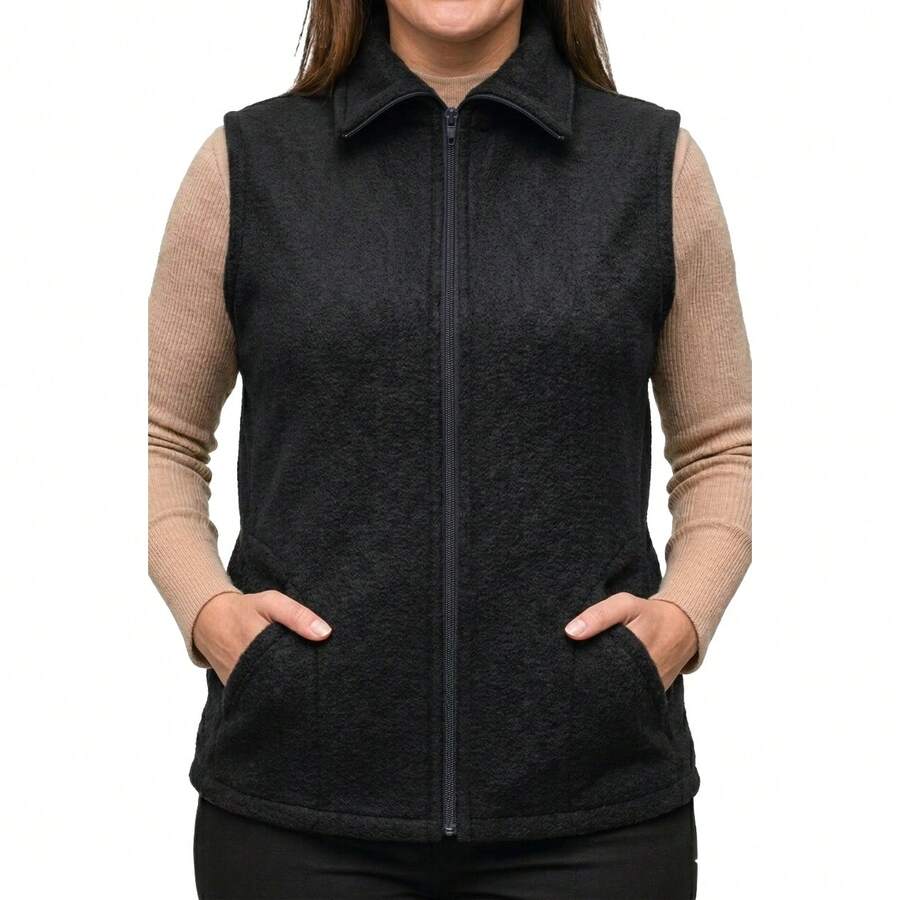 NASHLY Women Sweater Vests - 黑與白 - 查看 1