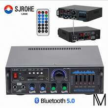 Ecualizador De Audio Profesional Y Amplificador Bluetooth Integrado Para Casa/automóvil Sonido 5.1 Amplificador Estereo Audio Calidad Premium Subwoofer En Casa Control De Graves Y Agudos Negro - Tipo de Enchufe A USA (110-127V) - Ver 1