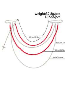 1pc Bohemian Geometric Crystal Beaded Star Pendant Tassel Brooch Pin, Elegant Minimalist For Party, Casual, Street Style, Couple Date, Women's Festival Birthday Versatile Jewelry Gift - Brooch - View 4