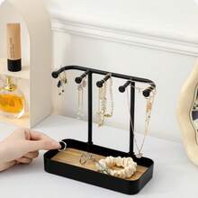 1pc Jewelry Display Stand Suitable For Home And Business Use. This Is A Jewelry Stand That Can Hold Necklaces, Rings, Earrings, Hair Accessories And Other Decorations. It Is A Refined And Functional Jewelry And Accessory Display Stand. - White - View 12