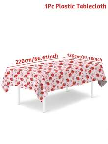 1 Khăn trải bàn họa tiết dâu tây, 220*130cm, dùng một lần, trang trí tiệc sinh nhật lần thứ nhất, trang trí đám cưới, trang trí tiệc tiết lộ giới tính, đồ dùng tiệc sinh nhật chủ đề dâu tây, trang trí nhà bếp, trang trí nhà cửa, trang trí bàn ăn, đồ dùng tiệc ngày lễ, quà tặng tiệc. - quả dâu - Xem 5