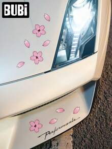 樱花汽车贴纸 粉色樱花 JDM 通用车窗全身花卉装饰汽车贴纸配件 女士女孩情人节生日礼物 - A - 查看 13