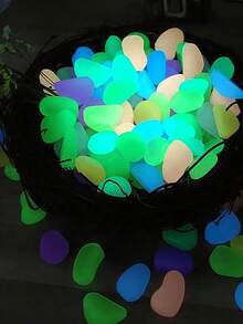 1/6/12/20/30/40pcs Glow-In-The-Dark Large Pebbles (Random Color), 4.5cm/1.77in, Suitable For Garden Landscape, Track Decoration, Aquarium Starry Sky Decor, Absorbs Sunlight Or Light To Glow In The Dark, Can Be Used For DIY Romantic Scenes, No Electricity Required - A - View 11