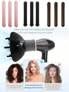 3件套免加热卷发器，便捷卷发工具，睡眠发型设计工具，女士泡沫卷发器 - 彩色 - 查看 2