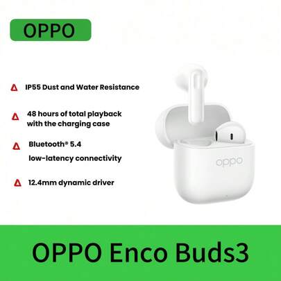  OPPO Enco Buds3 真无线耳机，轻盈舒适，快速充电