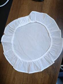 Ruffled 7-Piece Runner Set – 1 Piece Runner (40x140 Cm) – 6 Pieces Placemats (35 Cm) – Oval-Edged Design – Made In Turkey - White - View 4