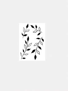 1pc Fashionable Waterproof Long-Lasting Minimalist Dual-Tone Leaf Henna Temporary Tattoo, Sweat-Proof, Faux Mehndi Hand-Painted, Niche Elegant Finger & Back-Of-Hand Decor - Black - View 6