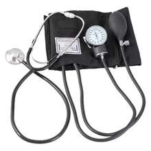 Professional Aneroid Sphygmomanometer Blood Pressure Gauge, Stethoscope and Blood Pressure Cuff, With Carrying Case, Adult Large Cuff, Black - negro - Ver 8