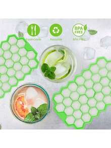 1pc 37-Cavity Honeycomb Silicone Ice Cube Tray With Lid, Reusable DIY Ice Maker Mold - Multicolor - View 5