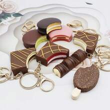 Mini Realistic Chocolate Pendant, Ice Cream/Kinder Chocolate Filled Cake Keychain Bag Charm - Multicolor - View 2
