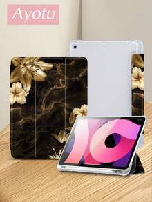 Ayotu 1件黑色和金色大理石纹图案，金色百合花平板电脑保护套和Kindle电子书保护套，兼容第10代、11代/Air 4代/Air 7代/9.7英寸，兼容三星Galaxy Tab A9 Plus，Kindle（第11代-2024年发布）（6英寸），Kindle Paperwhite第12代2024年，绝佳的节日礼物，时尚简约的图案。 - 彩色 - 查看 3