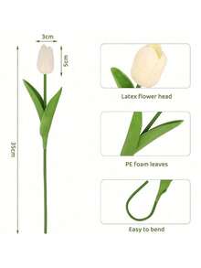 30支高级仿真花，逼真触感郁金香花束，适用于婚礼、房间、家居、酒店、派对、活动、情人节、新年礼物 - 彩色 - 查看 2