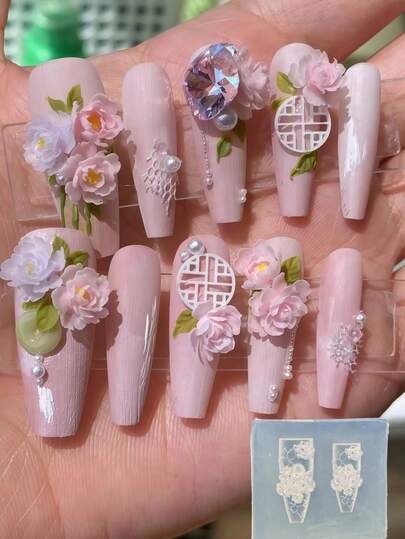 New Peony Rose Diary High Transparency Creative DIY Nail Art Decor Silicone Mold