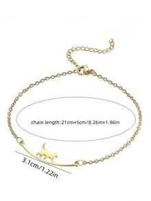 1pc Adjustable Beach Cat Paw Chain Anklet Bracelet Jewelry, Cute Animal Accessory, Summer Beach, Christmas Gift For Lovers - Anklets - View 5