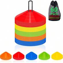 60/120 Pack Agile Soccer Cones With Portable Bags Brackets, Sports Cones, Cones Sports Training Soccer Cones Training Soccer Training Equipment Agile Soccer Cones Used Training - A-60 Pack Soccer Cones - View 1
