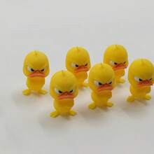6pcs/12pcs Angry Little Yellow Duck Figurines, Cartoon Character Desk Decor, Suitable For Home, Creative Computer/TV Monitor, Car Navigation Screen Decoration, Birthday Gift Bag, Youth Party Favors, Student Classroom Rewards Or Graduation Gift Exchange - Multicolor - View 3