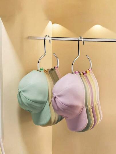 1pc/2pcs Hanging Bracket For Wardrobe/Cabinet, Multi-Functional Display Rack For Hats, Space-Saving, Easy Installation, Suitable For Wall Or Door, Ensures Hat Preservation And Accessibility, Enhances Personal Style In Closet, Suitable For In-Store Purchase Or Display