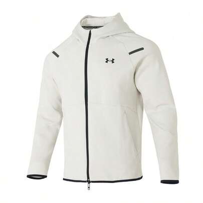 Under Armour 男士夾克外套UA Unstoppable Flc FZ輕便日常戶外運動休閒外套寬鬆舒適男士針織連帽外套1379806-110