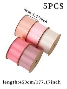 5pcs High-Density Polyester Satin Ribbon, Silky Smooth Texture, Suitable For Valentine's Day Flower Gift Wrapping, Wedding Wreath Decoration Bows, Party Atmosphere Decor Streamers, Cake Packaging Ties, Birthday Party Decor Ribbons, Hair Accessories DIY, Sewing Craft Supplies - View 19