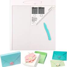 12x12 Inch Multifunctional Scoring Board, Suitable For Making Envelopes/Envelope Boxes/Gift Boxes; Large Multipurpose Scoring Board With Bone Folder And Triangle Guide, Envelope Making Tool - A - View 11