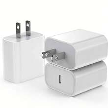 1-3个20W PD快充墙式适配器，兼容 17 Pro Max/17 Pro/17 Air/17/16/15/14/13/12/11/XS/XR/8/7/6，以及S25/S24/S23/S22/S21/S20系列 - 美規A型插(110-127V) - 查看 2