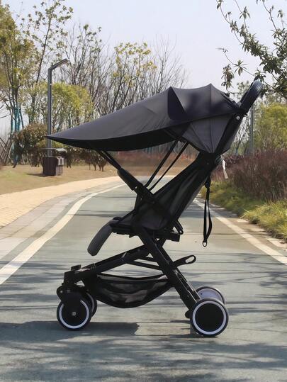 1pc Universal Full Coverage Baby Stroller Sunshade, UV Protection Canopy, Rainproof, Mosquito Net