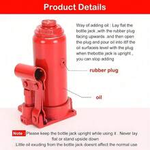 Shoze 5-Ton Bottle Jack Compact Design Heavy Duty Portable Lift For Cars Trucks Trailers High Lifting Capacity Ideal For Vehicle Repair & Maintenance - Red - View 5