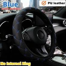 1 件装刺绣菱形图案方向盘套，四季皆宜，采用 PU 皮革或毛绒材质，耐磨防滑，带松紧带，结实美观。适用于 14.5-15 英寸圆形 D 形方向盘，汽车内饰配件。 - A - 查看 15