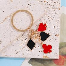 1 chiếc móc khóa mặt dây chuyền hợp kim hình quân bài, bích, cơ, rô, hoa mai, thích hợp đựng trong túi xách, trang trí hàng ngày. - Nhiều màu - Xem 3