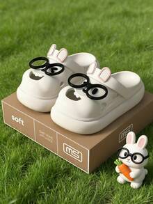 1 Pair Fashionable Cartoon Women EVA Platform Thick Sole Anti-Slip Cute Casual Slippers, Suitable For Spring/Summer - White - View 14