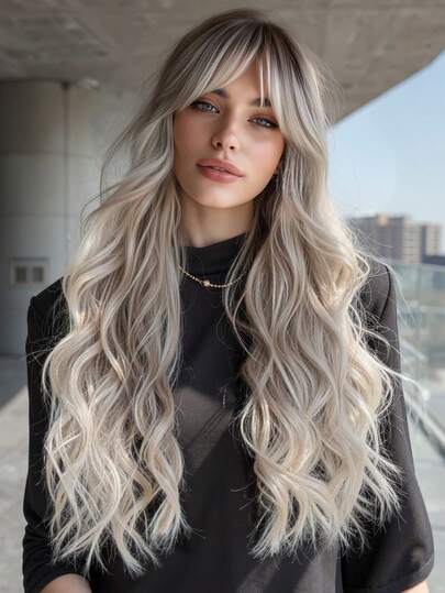 26 Inch Heat Resistant Long Wavy Synthetic Wig For Women, Suitable For Daily Business Meetings, Halloween, Christmas, New Year Parties, Music Festivals, Cosplay, Girls' Gift, Summer Graduation Gift, Ready-Made Gift, Halloween & Christmas Gift