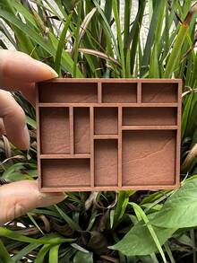 1件裝木製迷你珠寶架礦物標本收納展示架 木製迷你珠寶收納架 迷你收藏品展示盒 復古桌面迷你展示盒 礦物水晶標本格柵展示盒 - 彩色 - 查看 4