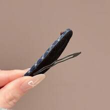 2/1pc Korean Style Polka Dot Puppy Hair Clip, 2026 New Side Bangs Clip, Fringe Hairpin, Elegant Hair Accessory - Black - View 6
