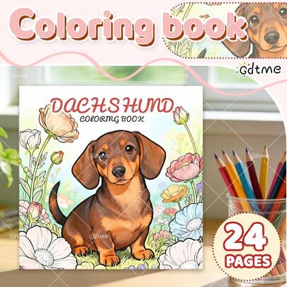 GDTME DACHSHUND: Libro para colorear de patrones audaces y fáciles para adultos y niños. Libro de dibujos adorables, regalo perfecto para Pascua, Día de la Madre, fiesta de Navidad, Halloween y cumpleaños - Libro para colorear de escenas de Dachshund para relajarse: Adecuado para amigos que aman colorear y volver a la escuela (Espacio acogedor para colorear)