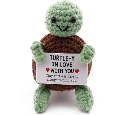 1PCcaiyjhao Hand Crocheted Creative Turtles, Positive And Interesting Mini Turtles Unique Woven Gifts, Suitable For Home Decoration, Office Desktop Decoration,...