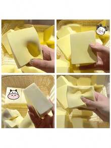 软牛奶砖慢回弹粘手仿真玩具，逼真的黄色黄油蛋糕，散发高级糕点的香气，质地柔软，玩起来非常有趣 - 彩色 - 查看 5