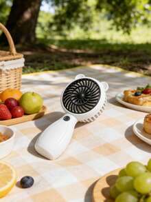 1pc Mini Handle Fan - Rechargeable Handheld Small Fan, Cute Cartoon Design, Mini And Compact, Suitable For Outdoor Use, Portable With Hanging Strap, Fan Suitable For Bedroom, Study Table And Small Areas.,Dia Dos Namorados,Brazilian Valentine's Day,Brazil Valentine's Day,June 12 Valentine's Day,Dia De São João,Festas Juninas,Love Gifts,Couple Gifts,Romantic Gifts,Anniversary Gifts,Gift For Boyfriend,Girlfriend,Present,Jewelry,Brazilian June Festival,Festa Junina,São João Festival,Festa De São Pedro,Festa De Santo Antônio,Brazil June Celebrations - Bear Ear Style - View 3