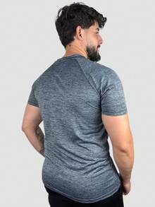 Wolf Men's Dry Fit Gym T-Shirt - 阿根廷組合 - 查看 2