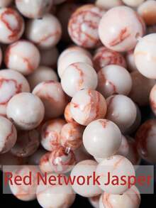 Red Network Jasper Gemstone Round Beads 4mm, 6mm, 8mm, 10mm Red Vein Jasper Gemstone Bead Natural Red Network Crystals Healing Chakra Stones For DIY Charm Beads For Jewelry Making Accessories - Red and White - View 8