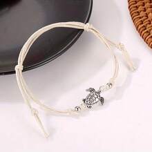 1/3pcs Vintage Turtle Anklet Set, Unique Bohemian Style, Handmade, Adjustable, Perfect For Sunny Beach Vibes, Suitable For Women's Daily Beach Wear, Thoughtful Gift Set - Multicolor - View 4